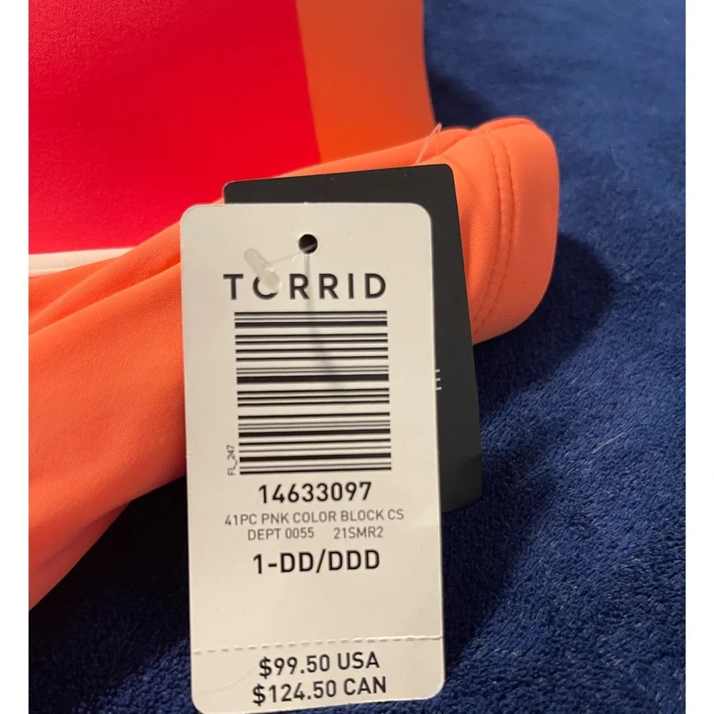 Torrid Underwire Pink Color Block One-Piece Swimsuit NWT SZ 1 DD-DDD/2DD-F - Picture 9 of 14